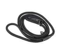 FONDOTIN Laisse de Dressage pour Chien Nylon Boucle Ajustable Corde de Traction Résistante et Douce Collier Polyvalent Noir pour Promenade et Entraînement