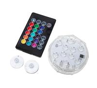 FONDOTIN LED Submersible Underwater Light with Remote Control RGB Pool and Aquarium Lamp for Decorative Lighting