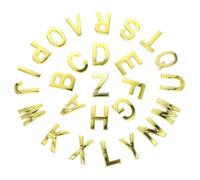 FONDOTIN Lettres Adhésives Alphabet en Résine Abs 26 Pièces 50x35x6mm Doré, Panneau Adresse Décoratif pour Porte Maison, Boîte aux Lettres, Signalétique Extérieure Résistante