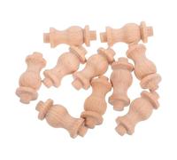 FONDOTIN Lot de 10 Balustres Décoratifs en Bois Massif, Colonnes Romaines Miniatures 4x1,8 Cm, pour Décoration Artisanale Intérieure, Garde-Corps D’escalier et Rambarde de Terrasse