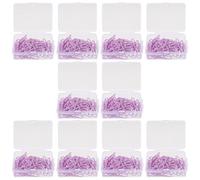 FONDOTIN Lot de 10 Boîtes de 500 Petits Trombones Marque-Pages en Métal Revêtement Plastique Violet Lavande Trombones Décoratifs pour Documents Notes et Organisation de Bureau