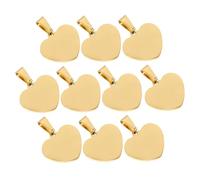 FONDOTIN Lot De 10 Breloques Pendentifs Cœur Métal Doré 24x21x1,8 Mm Diy Fabrication Bijoux Femmes Créations Artisanales Usage Polyvalent