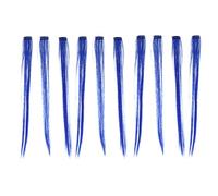 FONDOTIN Lot de 10 Extensions Cheveux à Clipser Bleu Foncé Postiche Droit en Fibre Haute Température Pince pour Extension Cheveux Accessoires Coiffure pour Cosplay et Fêtes