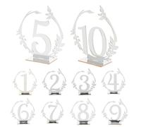 FONDOTIN Lot de 10 Panneaux de Table en Acrylique Argenté Numéros 1 à 10 Marque-Places Réservés pour Mariage et Événements Décorations de Table Élégantes et Solide
