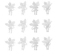 FONDOTIN Lot de 12 Pendentifs Anges Suspendus en Acrylique Transparent 9 CM Décoration de Sapin de Noël Ornement de Noël à Suspendre pour Ambiance Festive