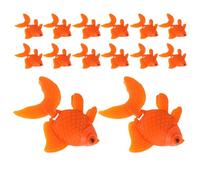 FONDOTIN Lot de 14 Poissons Rouges Artificiels Flottants en Plastique Orange, Décorations Flottantes pour Aquarium, Accessoires D’aménagement sous-Marin pour Habitat Aquatique Réaliste