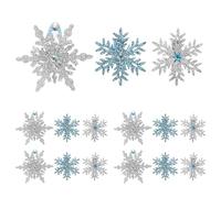 FONDOTIN Lot de 15 Barrettes Flocons de Neige Argentées et Bleues Pinces à Cheveux Métalliques Double Épaisseur Antidérapantes Accessoires Coiffure pour Fêtes de Noël Mariage et Nouvel