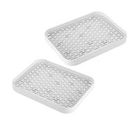 FONDOTIN Lot De 2 Bacs À Litière pour Lapins Et Cochons d'Inde Comprenant Un Tapis d'apprentissage De La Propreté Et Un Support pour Urine Ces Bacs À Litière en Plastique Blanc