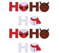 FONDOTIN Lot de 2 Bannières de Noël Hohoho en Non-tissé, Décorations Suspendues pour Fête et Anniversaire, Texture Confortable, pour Fenêtres, Portes et Murs, 2 Sets pour Décoration