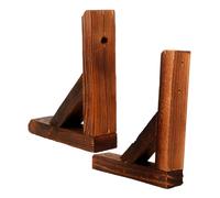 FONDOTIN Lot de 2 Bases de Clôture en Bois Solide Support Fixe pour Clôture de Jardin Petite Base Stable pour Usage Extérieur Accessoires d'Ancrage pour Poteaux de Terrasse