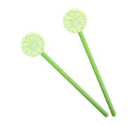FONDOTIN Lot de 2 Bâtonnets Mélangeurs en Verre Vert Agitateur à Cocktail Réutilisable Cuillères à Mélanger pour Boissons Froides et Chaudes Accessoire Bar Maison Élégant Réutilisable