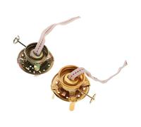 FONDOTIN Lot de 2 Brûleurs de Lampe à Pétrole Vintage à 4 Griffes en Métal, Régulateurs de Mèche Doré et Argenté, Accessoires pour Lampes à Huile, Adaptés pour Intérieur et Camping, Pièces