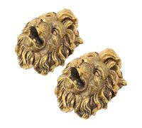FONDOTIN Lot de 2 Buses d'eau Murales Décoratives en Résine Forme Tête de Lionceau 6,5x5x4 Cm pour Fontaine de Jardin, Bassin ou Terrasse, Bec de Fontaine Extérieur Apaisant et