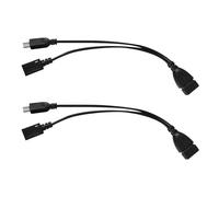FONDOTIN Lot de 2 Câbles Adaptateurs OTG Micro USB vers USB-A Noirs Compatibles avec Lecteurs Multimédias et Consoles Rétro Câble de Synchronisation et Chargement Compact pour Téléphone