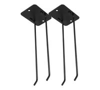 FONDOTIN Lot de 2 Crochets Muraux Porte-balais en Métal Noir, Support Mural Double Rangée pour Outils, Balais et Serpillières, Rangement Utilitaire Compact pour Garage, la Cuisine et Salle