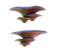 FONDOTIN Lot de 2 Décorations Champignons 3D pour Aquarium et Terrarium Ornement Polyvalent pour Reptiles et Poissons Plastique Résistant à L’Eau Couleurs Jaune Bleu Violet Cachette
