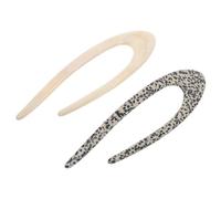 FONDOTIN Lot de 2 Épingles à Cheveux de U en Acétate Épaissi Noir et Blanc à Pois Kit pour Chignon Buns Accessoires Coiffure Vintage pour Femmes Outil de Tressage Polyvalent