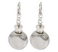 FONDOTIN Lot de 2 Flasques Miniatures 30 Ml en Acier Inoxydable avec Porte-clés, Flasque Portable pour Poche, pour Activités de Plein Air, Randonnée et Camping, Bouteille D'alcool Compacte