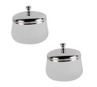 FONDOTIN Lot de 2 Gobelets Ronds en Verre Dépoli 120 Ml pour Dissolvant Ongles, Coupe Cristal Solide, Accessoires Nail Art pour Manucure Professionnelle à Domicile