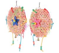 FONDOTIN Lot De 2 Jouets à Mâcher Drôles pour Perroquet Suspendus en Corde Naturelle, Résistants Aux Griffes, Taille Moyenne, pour Cage Et Jeu Intérieur, Adaptés Aux Perroquets Et Petites Perruches