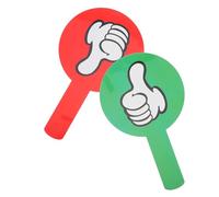 FONDOTIN Lot de 2 Pagaies de Vote Double Face Bleu/blanc pour Classe, Palettes de Juge en Plastique Étanche avec Autocollants Pouce Levé/baissé, Outils Ludiques pour Garçons et Filles