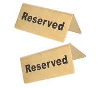 FONDOTIN Lot De 2 Panneaux « Places Réservées » pour Chaises Chaises De Mariage Tables Réservées Panneau De Bureau Réservé Panneau « » Doré