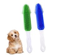FONDOTIN Lot De 2 Peignes De Toilettage Chien En Silicone Éliminateur De Poils Masseur 2 Couleurs Assorties Pour Animaux Domestiques Toilettage Chien Chat