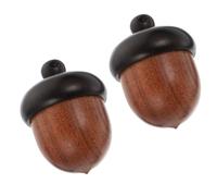 FONDOTIN Lot de 2 Pendentifs Gland en Bois Ouvrables en Ébène et Bois Vert, Ornements Décoratifs Délicats pour Diy, Accessoire Compact et Léger, Décoration Noël et Fête, Rangement Petits