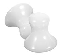 FONDOTIN Lot de 2 Pierres de Massage en Jade Blanc de Champignon, Outil de Grattage Lisse pour Visage et Corps, Massage Anti-rides, Soin Peau et Détente Musculaire, Accessoire Beauté