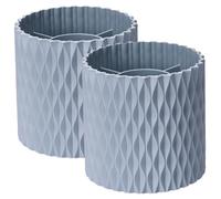 FONDOTIN Lot de 2 Pots à Pinceaux de Maquillage Rotatifs 360° Grand Contenant Porte-Pinceaux Bleu Clair Rangement Anti-Poussière pour Pinceaux Rouges à Lèvres Crayons et Ombres à