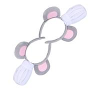 FONDOTIN Lot de 2 Serrage-Têtes Oreilles de Souris Grises en Tissu Ultra-Doux Serrage-Tête Chapeau de Chef pour Cosplay Déguisement Souris Accessoires de Fête et Anniversaire Confort