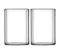 FONDOTIN Lot de 2 Tasses à Jus en Verre Borosilicaté Haute Résistance 280 Ml, Design Droit Carré, Micro-ondes Compatible, Verre Transparent pour Petit Déjeuner et Boissons Chaudes