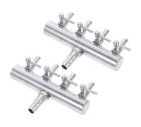FONDOTIN Lot de 2 Vannes Multivoies en Acier Inoxydable Répartiteur D’air Réglable à 4 Sorties 4 Mm Régulateur de Débit D’air pour Pompe Aqua Accessoire Entretien Aqua