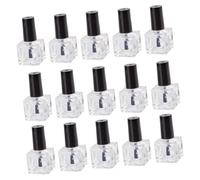FONDOTIN Lot De 20 Flacons En Verre Pour Vernis à Ongles 8 Ml Carré Pinceau Et Bouchon, Bouteilles Rechargeables Légères Pour Nail Art Et Voyages En Beauté