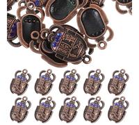 FONDOTIN Lot de 20 Pendentifs Scarabée Égyptien 26X16 MM en Alliage Bleu Breloques DIY pour Fabrication de Bijoux Colliers Bracelets et Accessoires Artisanaux