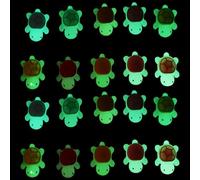 FONDOTIN Lot de 20 Pendentifs Suspendus D’Ampoule, Petits Récipients Transparents Étanches avec Breloques Phosphorescentes de Tortue, Décorations Lumineuses pour Fêtes et Présents