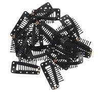 FONDOTIN Lot de 20 Pinces à Cheveux pour Extensions Dix Dents, Clips à Postiche Noirs 20 Pièces, Maintien Sûr, Doux pour Cheveux, Accessoires Coiffure pour Filles et Femmes, Fixation