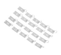 FONDOTIN Lot de 20 Porte-clés Métalliques Numérotés 1 à 20, Plaques D'identification Rectangulaires Ajourées en Acier Inoxydable, Balises de Codage Numérique pour Casiers, Bureaux