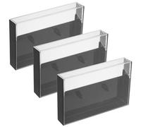 FONDOTIN Lot de 3 Boîtiers de Cassette Audio en Plastique Noir, Étuis Compacts 10,8 X 7 X 1,6 Cm, Boîtes de Rangement Rétro pour Cassettes, Protection Anti-poussière et Rayures,