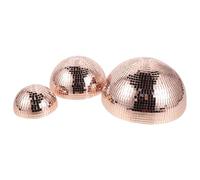 FONDOTIN Lot de 3 Demi-sphères Disco en Verre Miroir Adhésives - 10 Cm, 15 Cm et 20 Cm - Décoration Murale Rose Gold pour Fête Disco Années 70, Accessoire Suspendu pour Ambiance