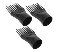 FONDOTIN Lot de 3 Embouts Peigne pour Sèche-Cheveux Professionnel en Plastique Noir - Concentrateur Coiffage pour Séchage Rapide et Coiffure Polyvalente - Accessoire Rechange Léger et