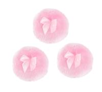 FONDOTIN Lot De 3 Houppettes à Poudre Bébé En Peluche Longue, Rose, Douces Et Anti-chaleur, Adaptées Pour Peau Délicate De Nourrissons, Usage Corps Et Cheveux, Soins Bébé Et Talque