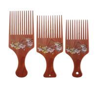 FONDOTIN Lot de 3 Peignes à Dents Larges Vintage pour Coiffure Homme Peignes de Massage en Plastique Solide Tailles Grosse Moyenne et Petite Coiffage Précis pour Cheveux Épais ou Fins