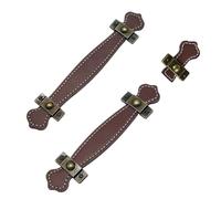 FONDOTIN Lot de 3 Poignées de Tiroir en Alliage de Zinc et Cuir PU Finition Marron Clair Poignées Vintage pour Meubles Tiroirs et Armoires Accessoires Décoratifs Pratiques et Robustes