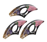 FONDOTIN Lot de 3 Porte-pages en Résine Fleurs Séchées, Signets Miniatures Transparents 7,6 X 3,6 Cm, Supports de Page D'angle Ergonomiques pour Lecture et Accessoires de Livres