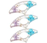 FONDOTIN Lot de 3 Signets pour Lecture en Résine Transparente Fleurs Séchées, Porte-page Pouce Miniature, Support de Page Pratique, Ensemble Décoratif pour Bureau et Bibliothèque