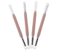 FONDOTIN Lot de 4 Brosses à Cils et Peignes à Sourcils en Acier Inoxydable avec Capuchon Séparateur de Cils Métallique Applicateur de Mascara Outil Précis pour Maquillage et Soin Quotidien