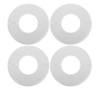 FONDOTIN Lot de 4 Cache-brides Fendus Muraux 28 Mm en Plastique Blanc, Plaque de Recouvrement Décorative pour Trous de Tuyauterie, Protection Anti-poussière, pour Plomberie et Rénovation