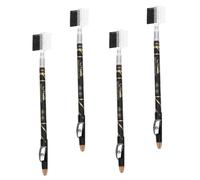 FONDOTIN Lot de 4 Crayons à Sourcils avec Taille-crayon, Brosse Multifonction Petite Taille, Waterproof, pour Femmes et Filles, Maquillage Précis des Sourcils, Usage Quotidien et Voyage,