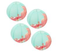 FONDOTIN Lot de 4 Lanternes Japonaises en Papier de Riz Lanternes Suspendues de Poisson Rouge Diamètre 30 CM Décoration Traditionnelle Japonaise pour Restaurant Mariage et Fête
